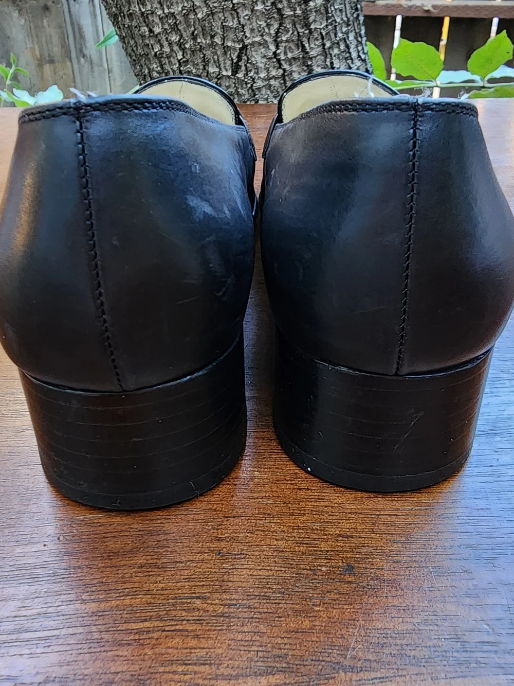Salvatore Ferragamo Gancini Black Leather Loafer Heel